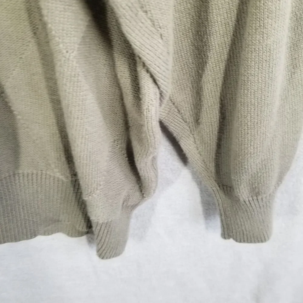 Vintage Northern Isles Men's 2XL Sweater Olive Green V-Neck‎ Argyle Textured
